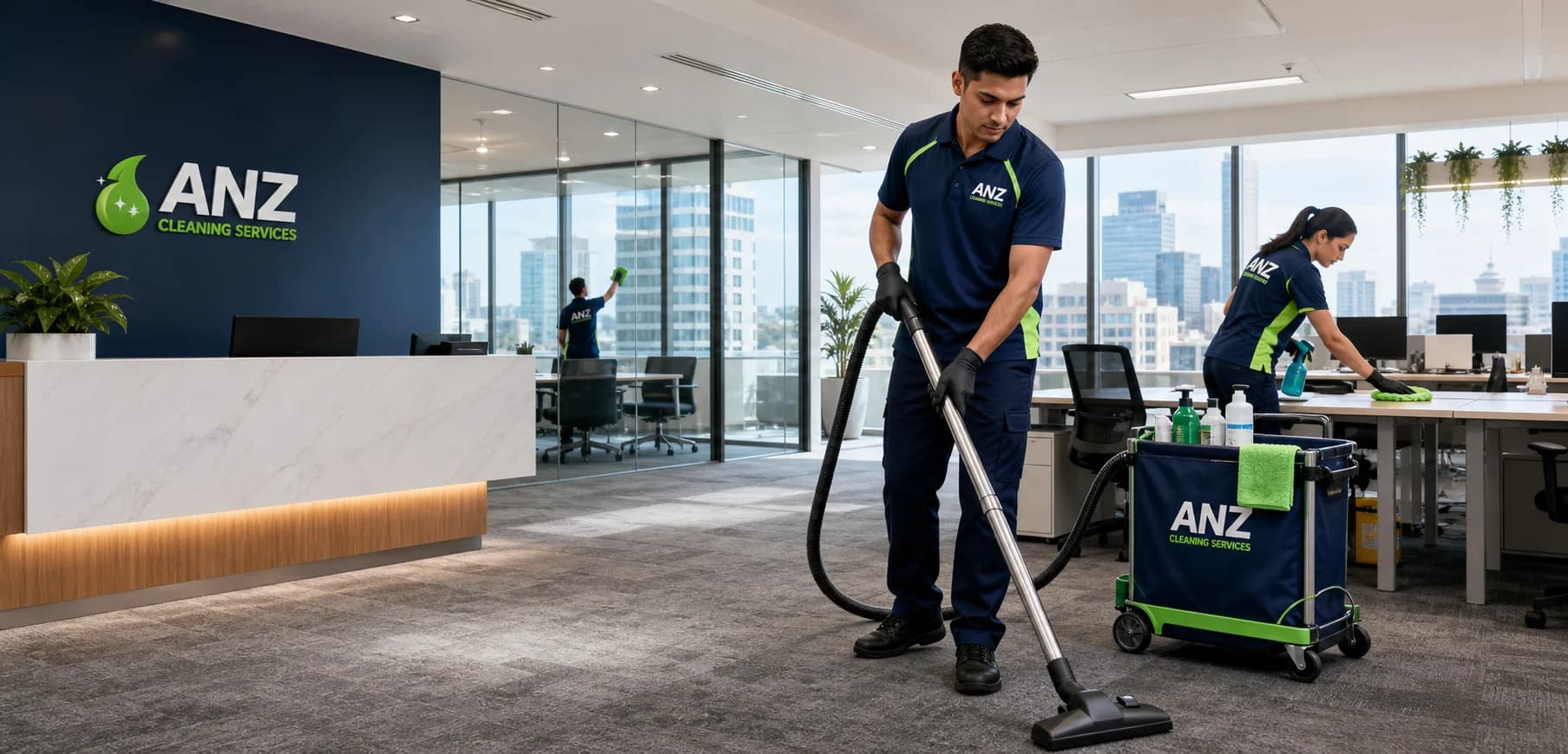 Professional commercial cleaning services Castle Hill — office cleaning team