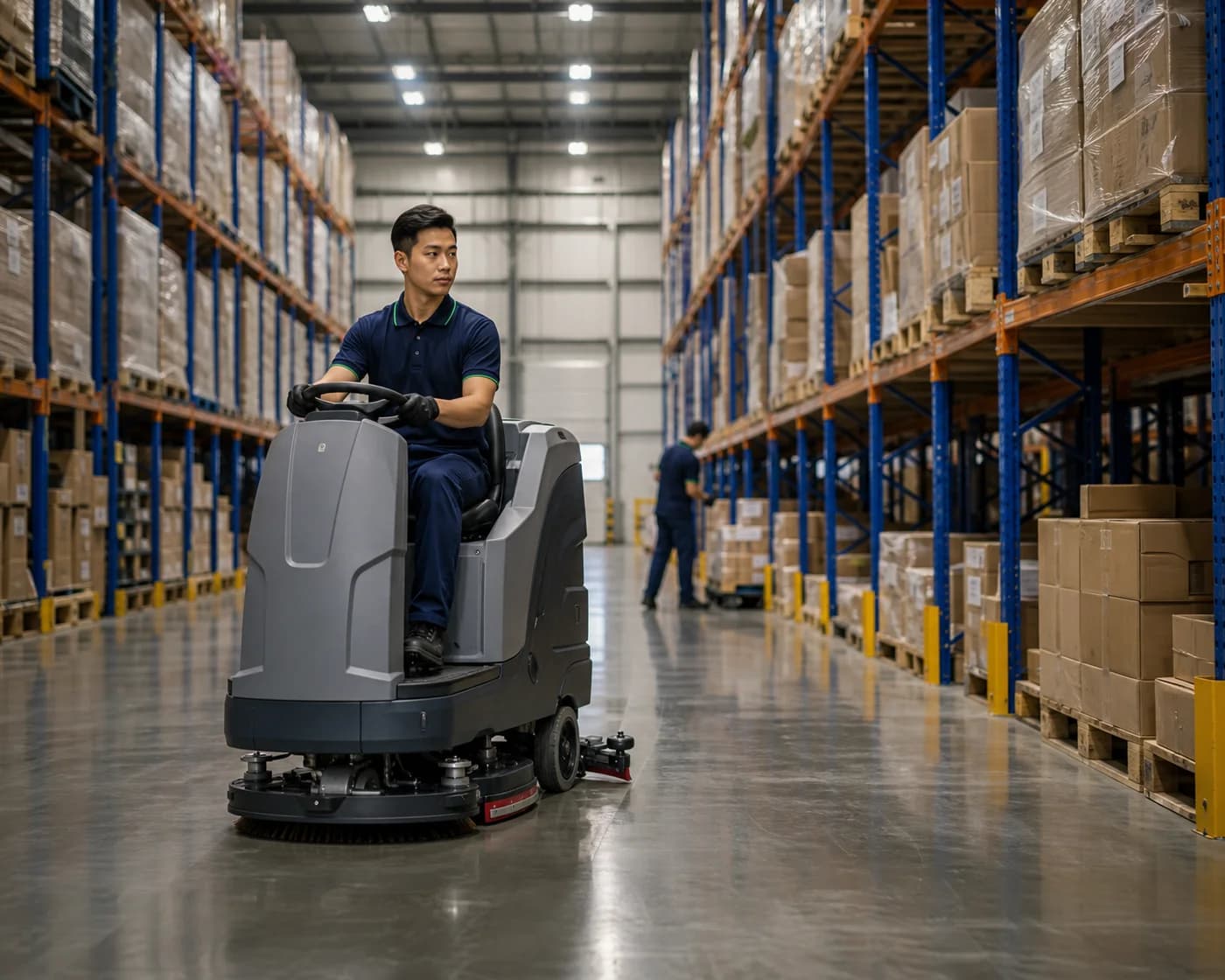Industrial floor scrubber cleaning in Castle Hill — ANZ Cleaning Services